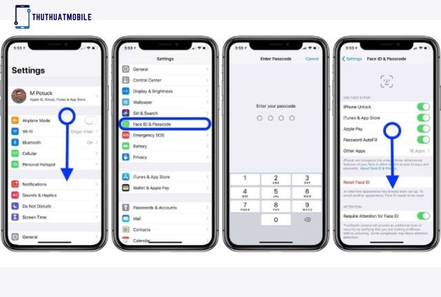 Cách Cài Mật Khẩu IOS Khuôn Mặt